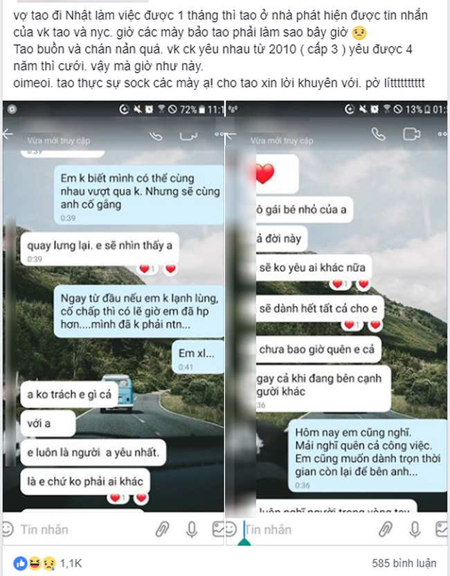 Vợ đi Nhật lao động được 1 tháng, chồng sốc nặng khi bắt được tin nhắn với trai, danh tính người ấy mới thật là vấn đề