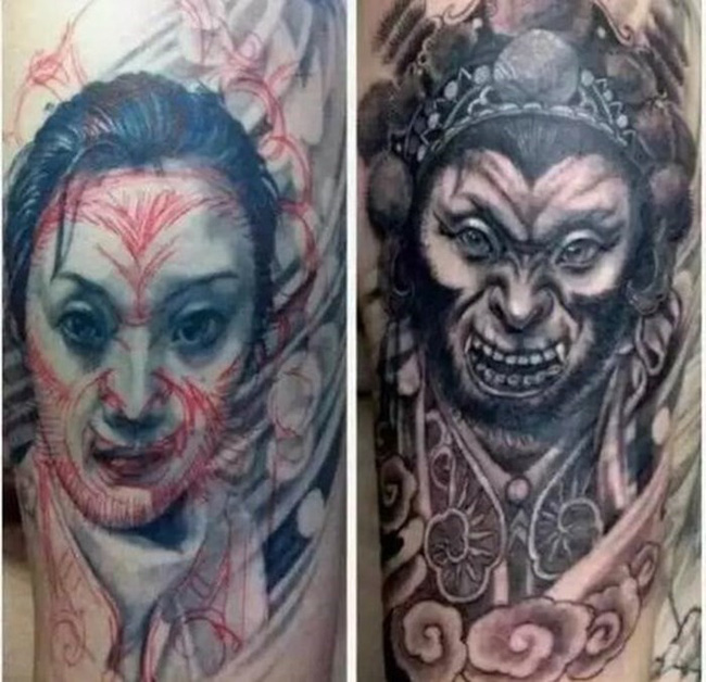 Lúc yêu đương, anh xăm hình bạn gái xinh như hot girl lên ngực, chia tay rồi lại cho nàng đeo khẩu trang