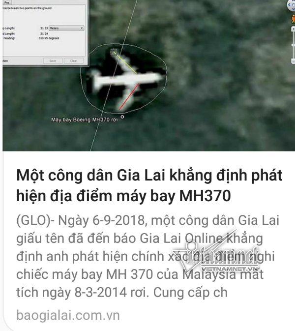 Công an Gia Lai tìm người cấp tin tìm thấy máy bay MH370