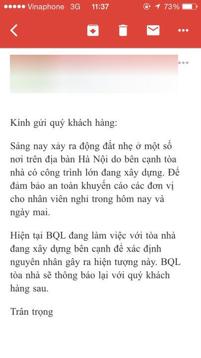 Xôn xao thông tin tòa nhà cao tầng kim khí Thăng Long ở Lương Yên bị nghiêng do rung chấn?