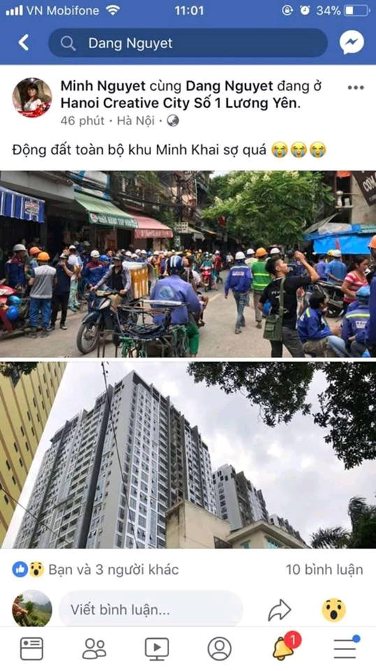 Hà Nội rung lắc vì động đất mạnh ở Trung Quốc