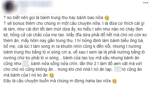 Dân mạng cười ngất với cô gái làm bánh trung thu bằng lò vi sóng, hình thức đã không ra gì mà vị thì cún cũng không chịu ăn