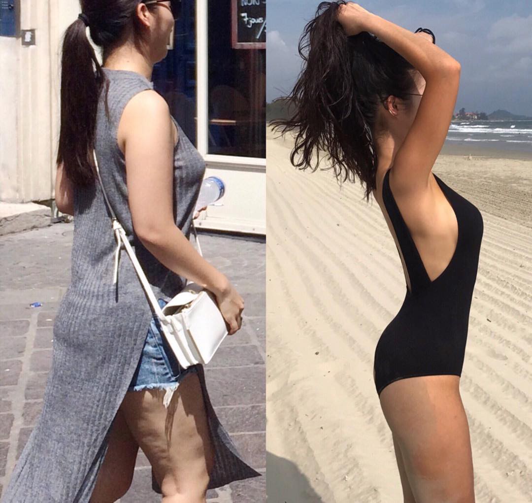 Thiếu nữ Hàn lột xác từ cô nàng mũm mĩm thành mỹ nhân phòng gym