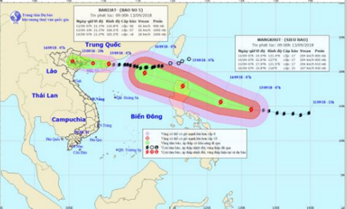 Bão số 5 đang cách Móng Cái (Quảng Ninh) hơn 300km