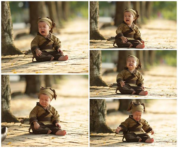 50 sắc thái khóc cạn nước mắt của bé Hòa Bình chụp ảnh sinh nhật khiến mẹ cũng bó tay