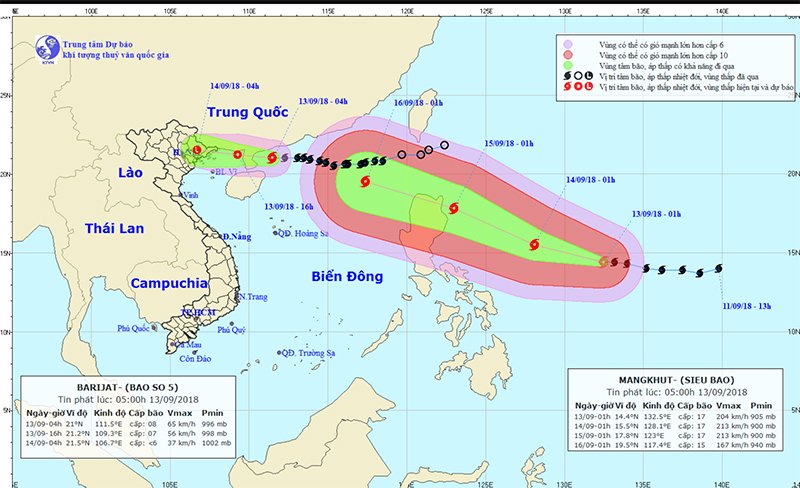 Siêu bão Mangkhut giật trên cấp 17, tăng tốc tiến vào biển Đông