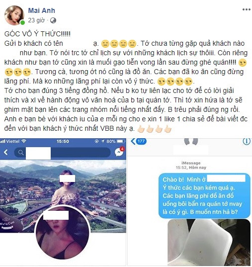 Đôi nam nữ đùa nghịch, vẩy tương ớt tung tóe quán ăn ở Quảng Ninh