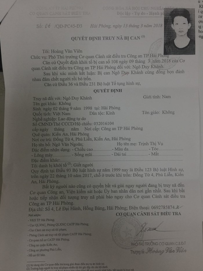 Từ mâu thuẫn qua Facebook, nam thanh niên bị chém tử vong trước cổng trường học