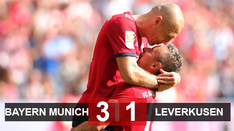 Bayern thắng dễ Leverkusen trong thế hơn người