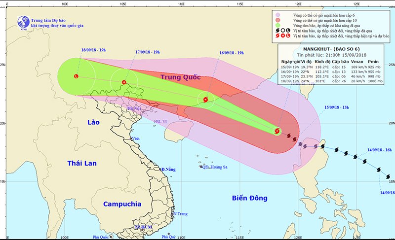 Dự báo thời tiết 16/9: Bão Mangkhut thẳng tiến Trung Quốc, Hà Nội oi nóng