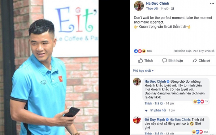 Đăng status bắn tiếng Anh như gió, Duy Mạnh và Đức Huy nghi ngờ Facebook của Đức Chinh bị hack