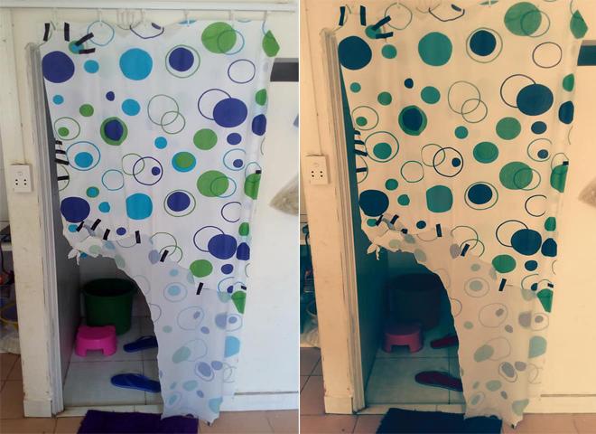 Nhát gan lại được bạn tâm lý mua cho rèm giường, lúc treo lên anh chàng được phen... hú hồn