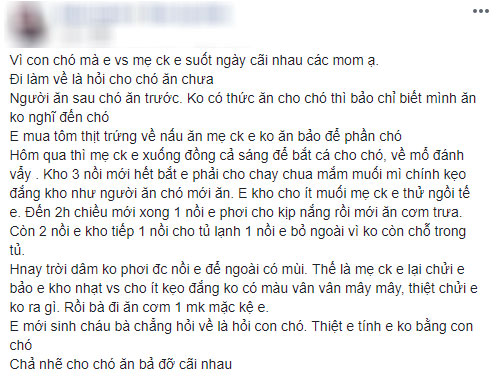 Nàng dâu kể khổ chuyện nai lưng phục vụ... chó của mẹ chồng: Cháu mới sinh bà không bế, chỉ hỏi hôm nay chó ăn gì