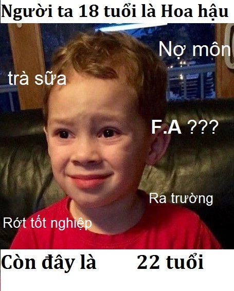 Ảnh chế hài hước Người ta 18 tuổi là hoa hậu, còn tôi thì...