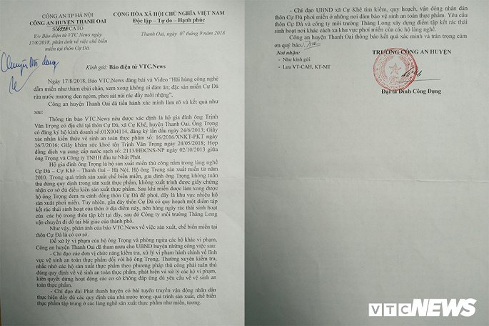 Đặc sản miến Cự Đà rửa bằng nước mương đen ngòm: Công an Hà Nội thông tin chính thức