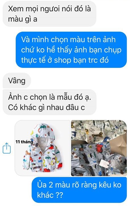 Mua áo cho con một đằng mẹ trẻ nhận về một nẻo, dân mạng lại mải mê tranh cãi xem đâu mới là màu thực của áo