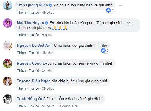 Việt Anh, Công Lý và loạt sao Việt gửi lời chia buồn khi bố của Minh Tiệp qua đời