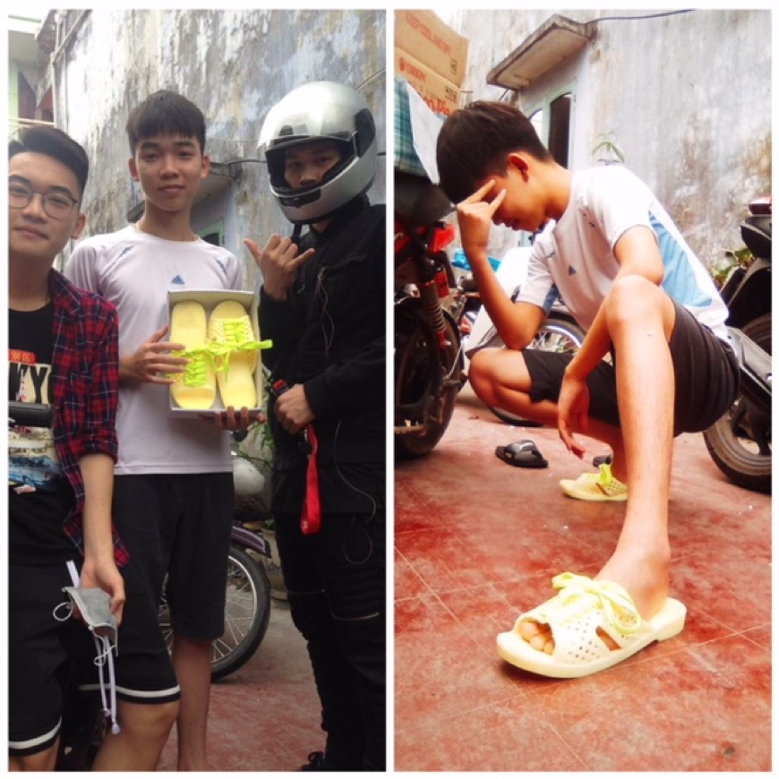 Ngầu như lớp người ta: Rủ team mang dép tổ ong sáng rực cả một góc trường!