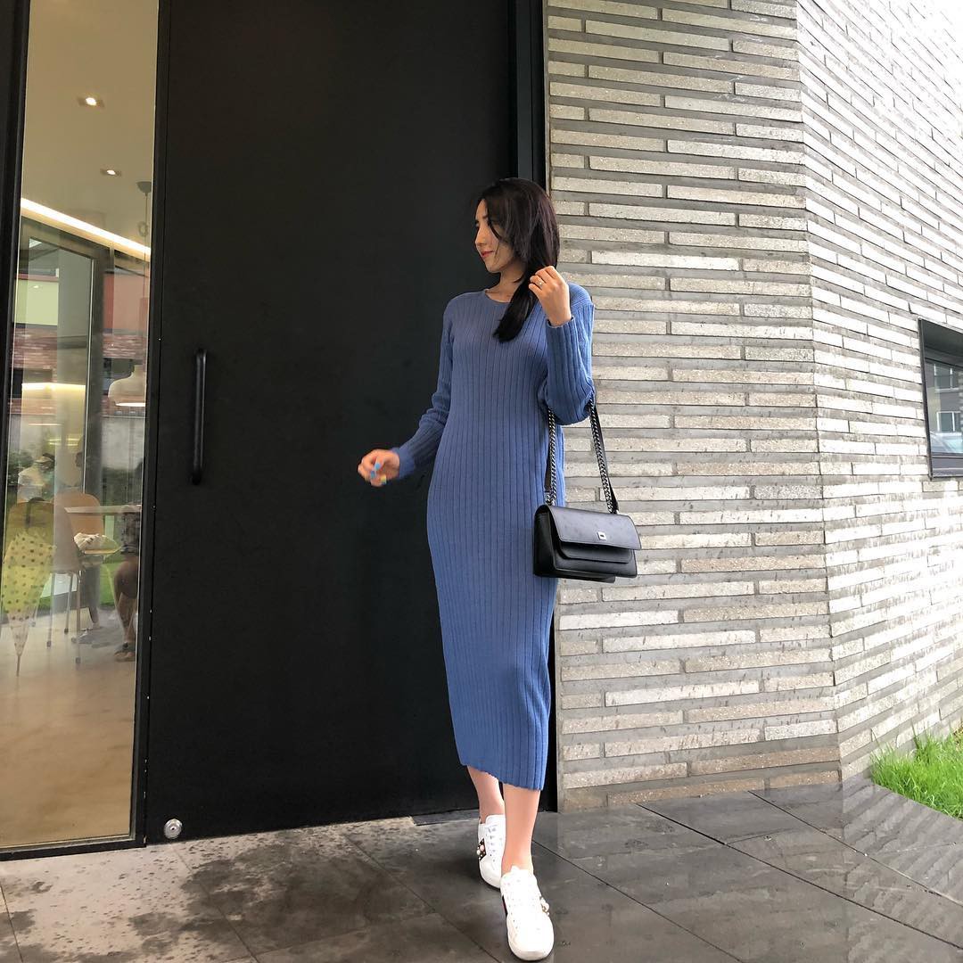 Váy dệt kim – chiếc váy mềm mại, đầy quyến rũ mà các nàng không thể làm ngơ trong những ngày trời se lạnh