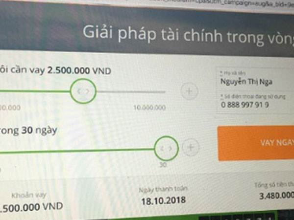 Vòng xoáy cho vay trực tuyến lãi suất 720% mỗi năm