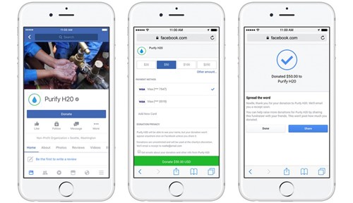 Facebook thử nghiệm tính năng quyên góp