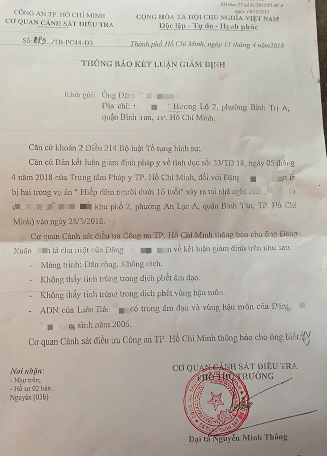 Vụ bé gái 11 tuổi câm điếc bị xâm hại tại nhà nghỉ: Chuyển hồ sơ lên VKS, đề nghị truy tố gã xe ôm đồi bại