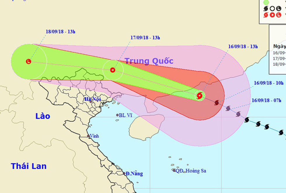 Đêm nay một số tỉnh Đông Bắc Bộ có gió giật mạnh do hưởng bão số 6