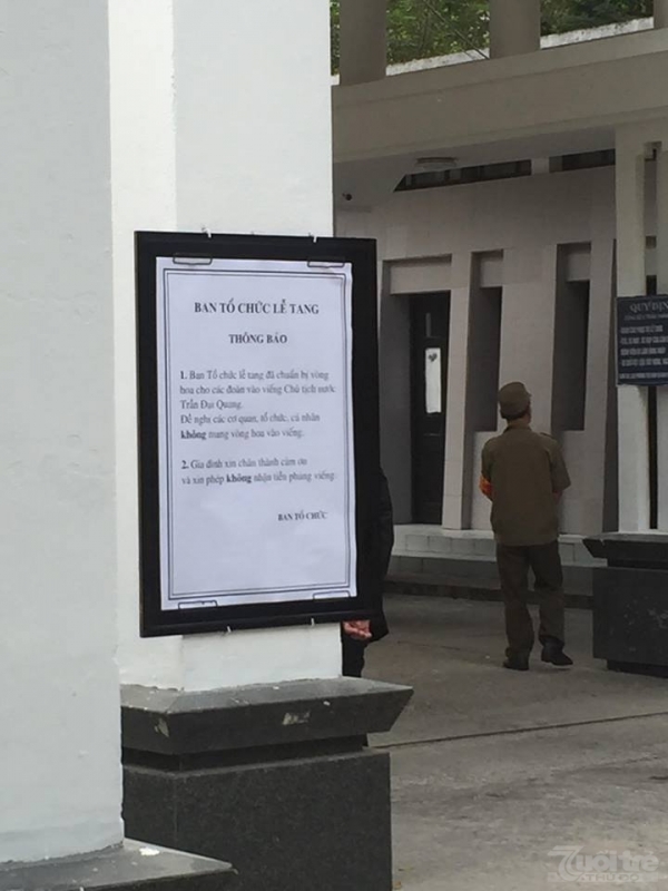 Sáng nay 26/9, bắt đầu Lễ viếng Chủ tịch nước Trần Đại Quang