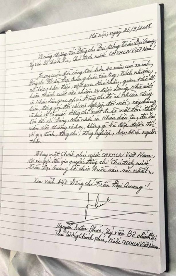 Lãnh đạo quốc tế viếng Chủ tịch nước Trần Đại Quang