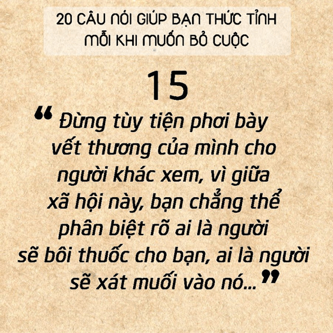 20 câu nói đơn giản sẽ khiến bạn thức tỉnh mỗi khi muốn bỏ cuộc