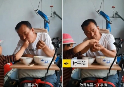 Xúc động hình ảnh bé gái 6 tuổi một mình chăm sóc cha tàn tật