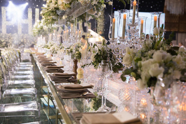 Cùng chiêm ngưỡng lại không gian tiệc cưới lộng lẫy, xa hoa như cổ tích trong đám cưới Trường Giang - Nhã Phương