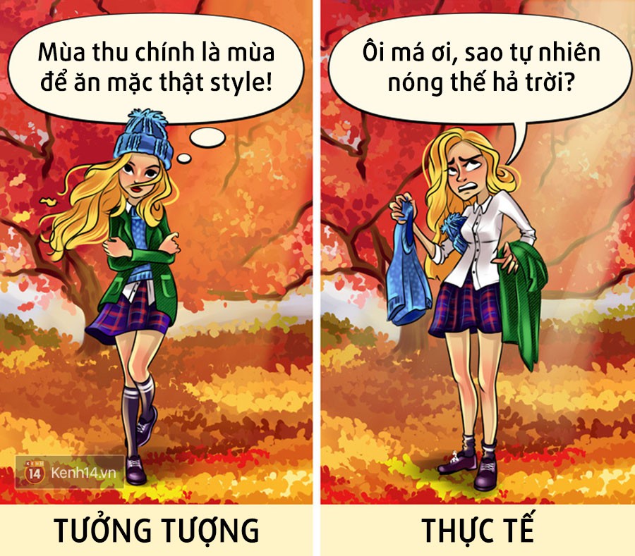 Mùa thu trong tưởng tượng của con gái và thực tế: Khác biệt và lắm rắc rối vô cùng!
