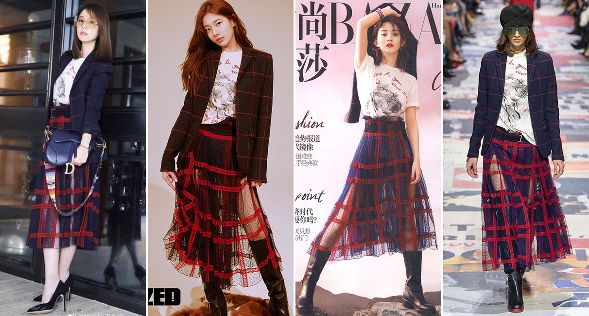 Diện nguyên set đồ cho người mẫu: Suzy, Lâm Tâm Như đẹp lung linh, Triệu Lệ Dĩnh lại khó phân định