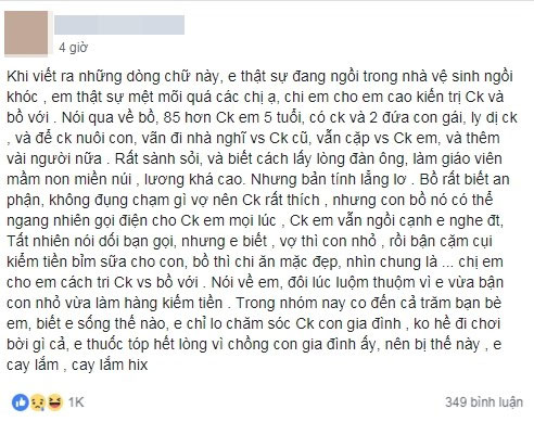 Chồng mờ mắt chạy theo máy bay già hơn 5 tuổi có 2 con nhưng phản ứng của vợ mới khiến chị em ngứa mắt