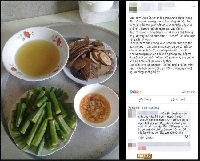 Vợ trẻ khoe mâm cơm 20k để thử chồng, hội chị em người khen dễ nuôi, kẻ cảnh báo mất chồng như chơi