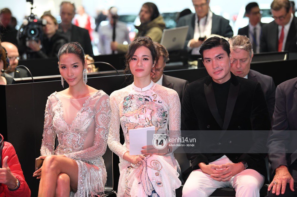 Hoàng Thùy diện váy lộng lẫy, Quang Đại điển trai tại sự kiện ra mắt xe của VINFAST tại Paris Motor Show