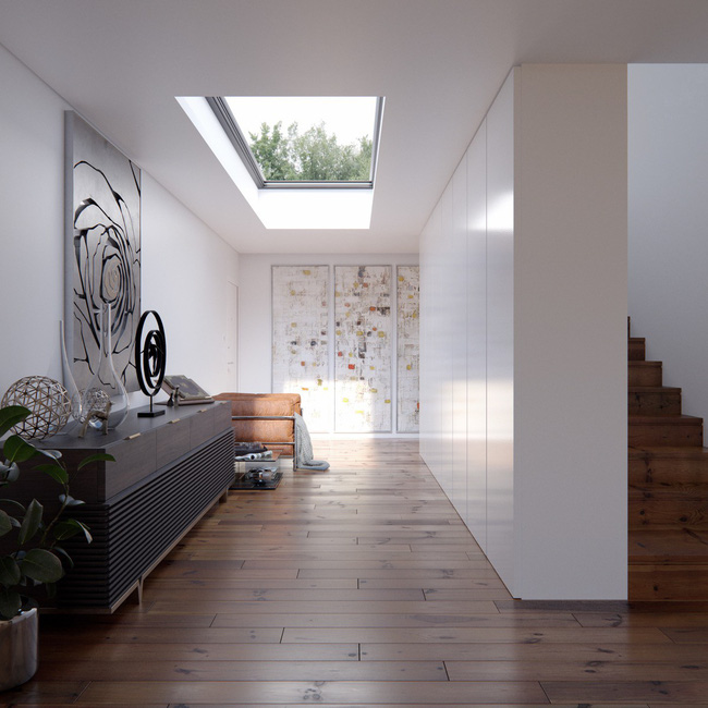 Những căn phòng sáng bừng lên trông thấy chỉ nhờ có cửa sổ