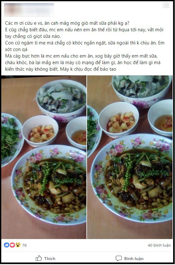 Mẹ chồng nấu canh măng móng giò khiến nàng dâu mất sữa, cô càng bực hơn khi bị mắng ngược: Biết mà không nói