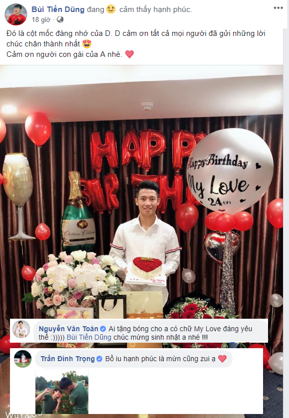 Phản ứng bất ngờ của Đình Trọng khi Bùi Tiến Dũng công khai có bạn gái