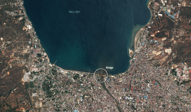 Những hình ảnh không thể tin nổi trước và sau thảm họa kép tại Indonesia