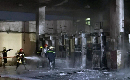 Nghi can gây cháy cây xăng ở Sài Gòn là thợ khoan bêtông