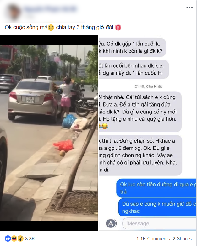 Từ chối gặp nhau mặn nồng lần cuối, cô gái bị người yêu cũ giở mặt như bánh tráng, đòi ngay quà để tặng lại cho thính mới