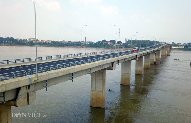 Toàn cảnh cầu 1.400 tỷ nối Hà Nội và Phú Thọ trước ngày thông xe