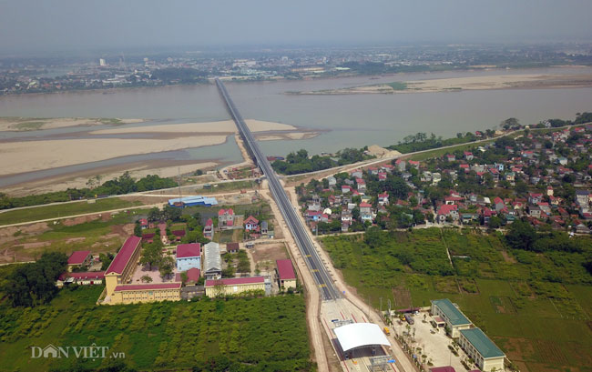 Toàn cảnh cầu 1.400 tỷ nối Hà Nội và Phú Thọ trước ngày thông xe