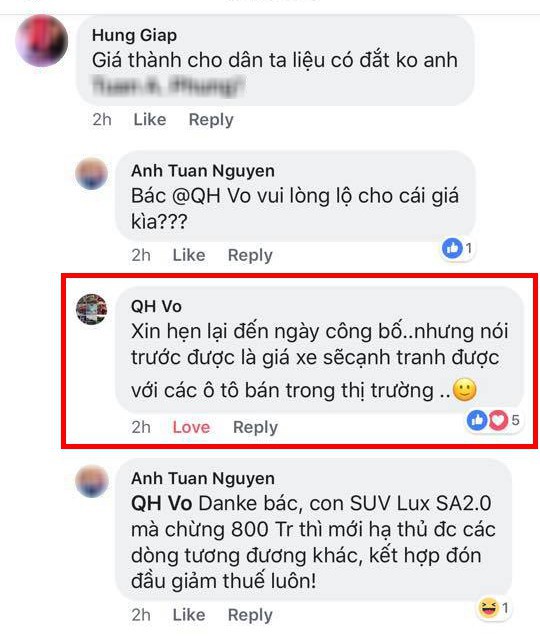 Ông Võ Quang Huệ tiết lộ giá xe VinFast sẽ cạnh tranh được với các ô tô bán trong nước Ông Võ Quang Huệ tiết lộ giá xe VinFast sẽ cạnh tranh được với các ô tô bán trong nước