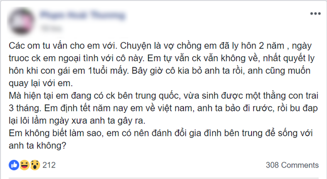 Tự tử chồng vẫn quyết theo bồ, nay cô vợ đã có hạnh phúc mới còn tính quay lại bị chị em mắng té tát