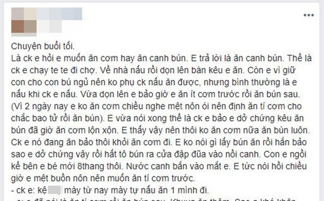 Góc đỏng đảnh: Nhờ chồng nấu bún xong lại đòi ăn cơm, vợ trẻ bị dân mạng mắng tới tấp