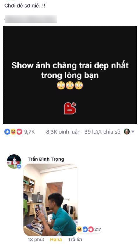 Đình Trọng công khai khẳng định Bùi Tiến Dũng là chàng trai đẹp nhất trong lòng mình
