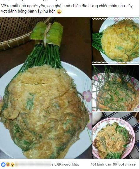 Về ra mắt nhà người yêu, cô gái khiến cả nhà choáng với món trứng rán nhồi rau nguyên cọng, nhìn qua cứ tưởng vợt bóng bàn